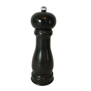 Trudeau Black Wood Pepper Grinder 8" Tall Adjustable Grinding Mechanism